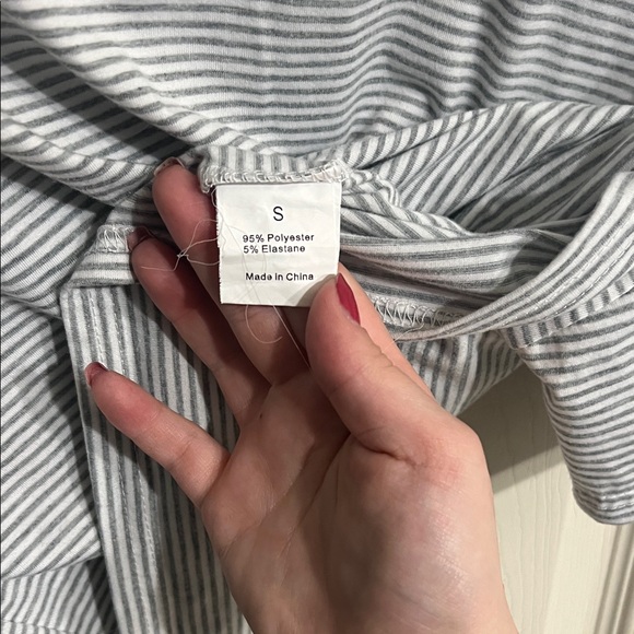 Striped Gray and White Loungewear Set - Picture 3 of 9